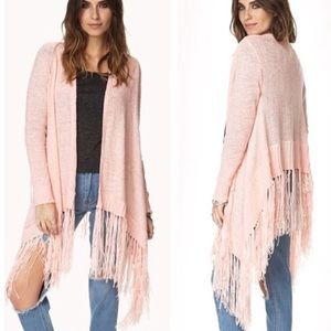 Forever 21 | Pink Knot Fringe Cardigan M